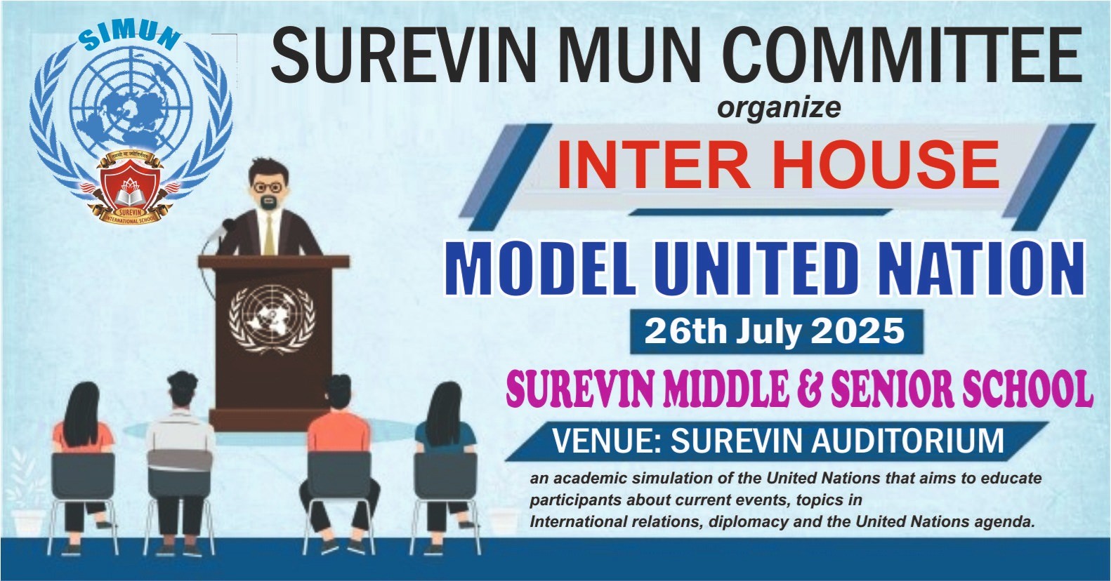 Model United Nations at Surevin International Residential School, Niwari, Modinagar - Delhi-NCR .